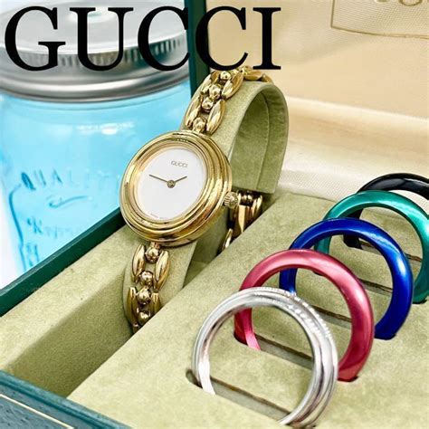 ebay.ca gucci watches interchangable|vintage Gucci change bezel watch.